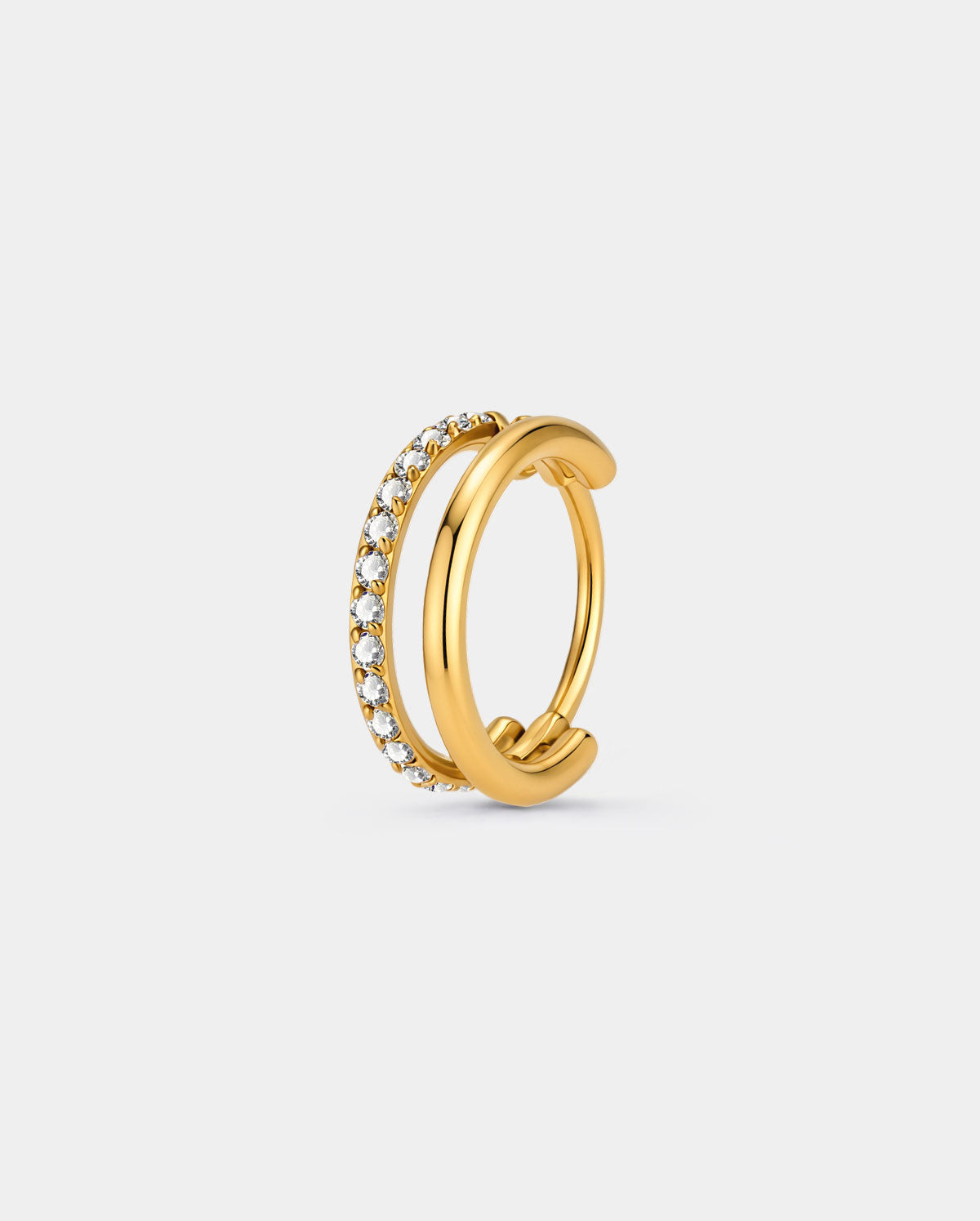 20g 6/7/8mm gold double row nose hoop