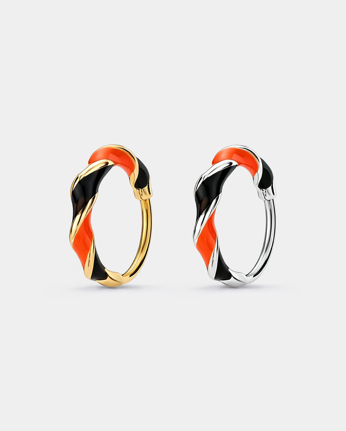 Black Orange nose hoop