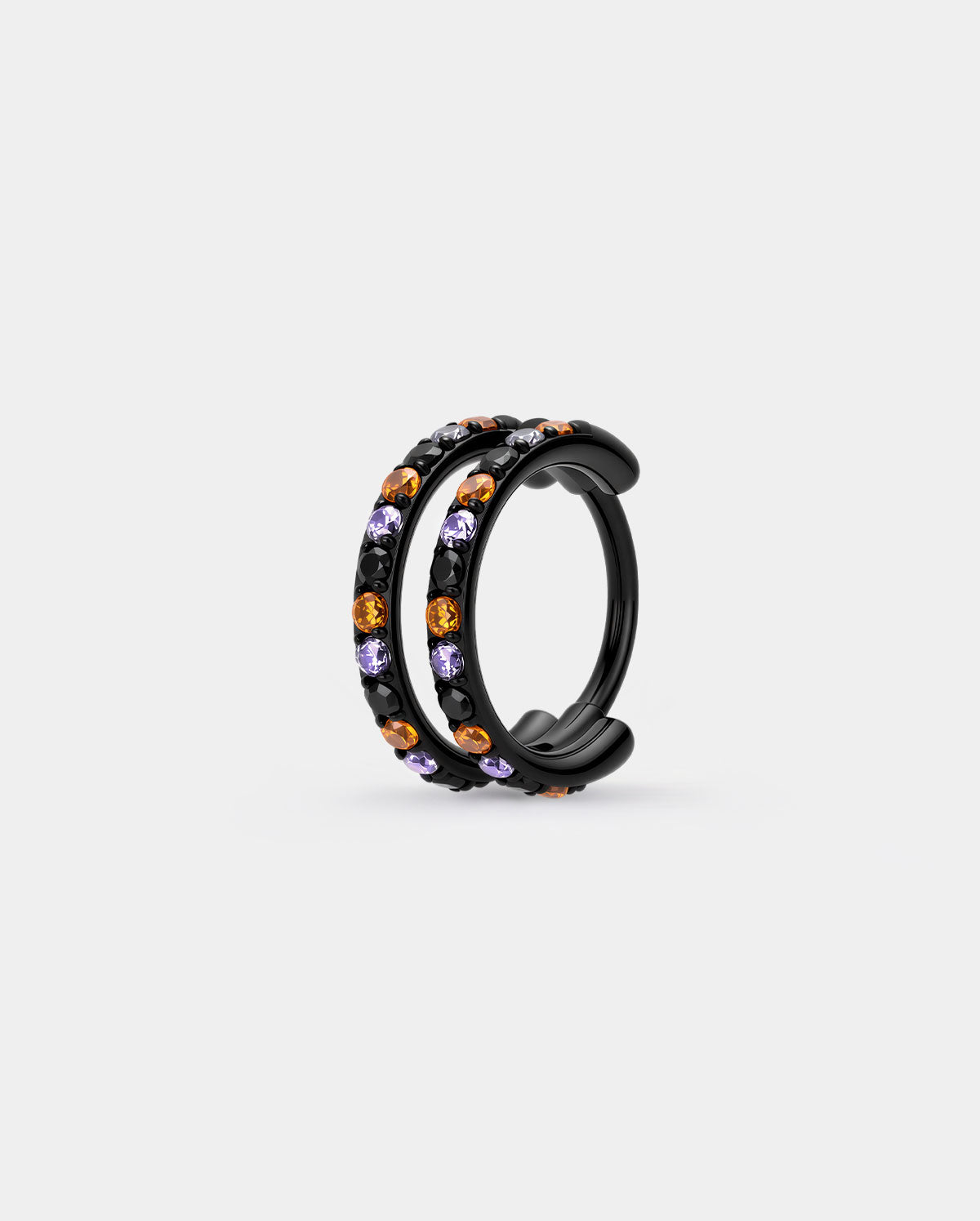Halloween Double Row CZ Nostril Hoop
