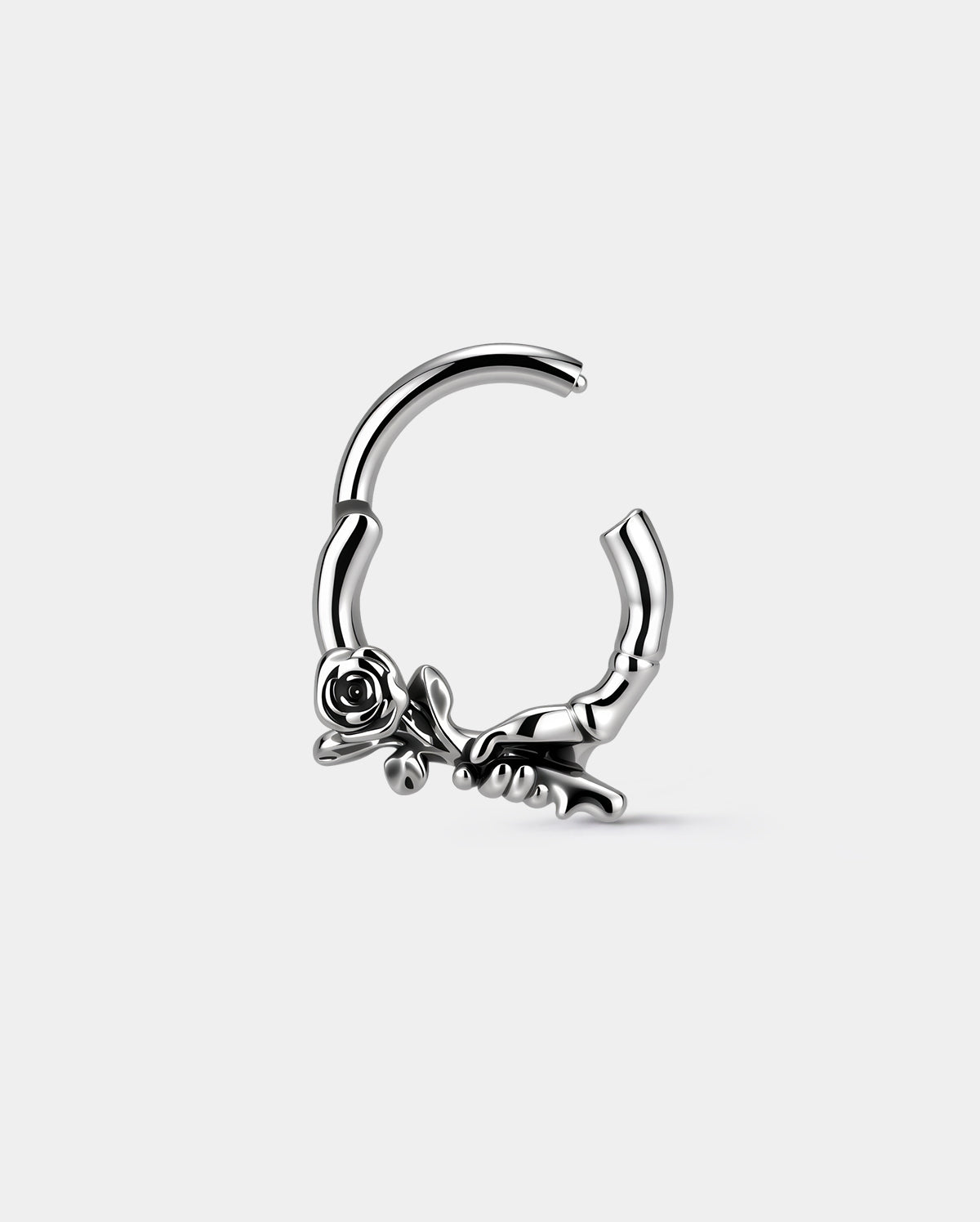 Skull Hand Rose Segment Septum Ring