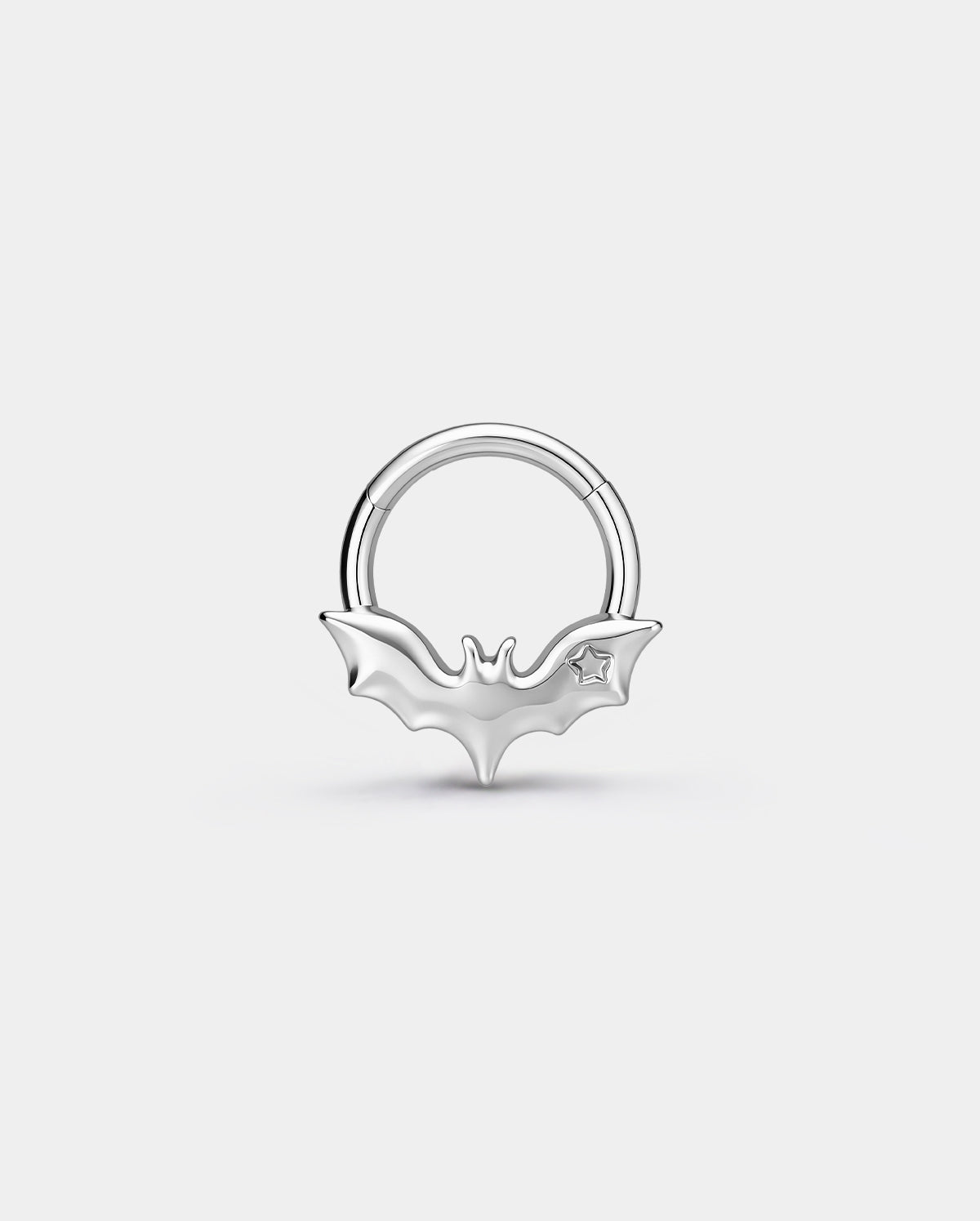 Silver Bat Halloween Septum Ring
