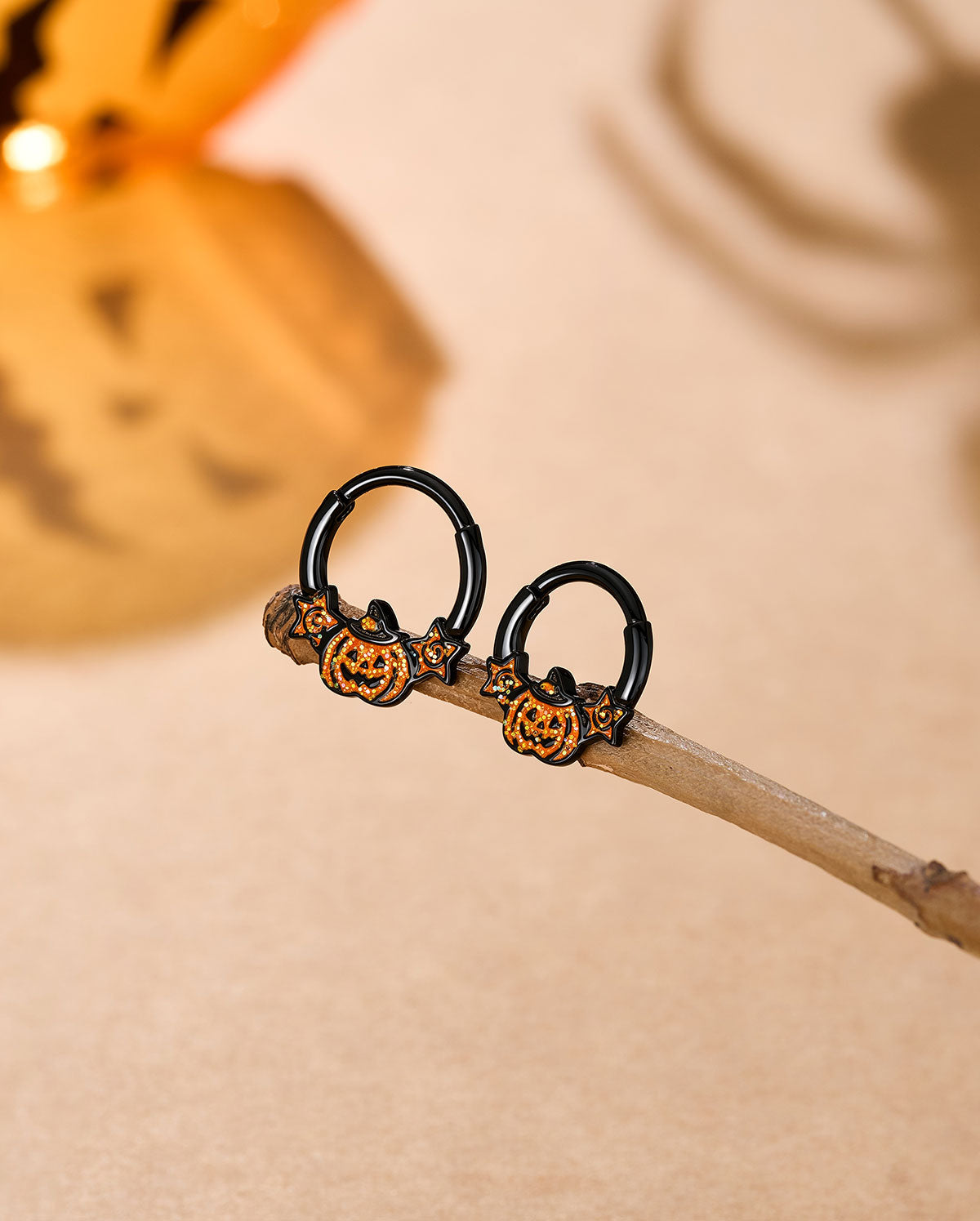 Pumpkin Glitter Star Septum Ring