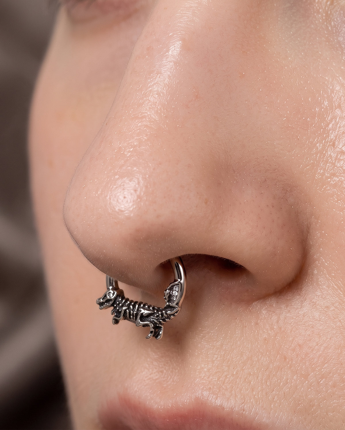 Dinosaur Skeleton Segment Septum piercing