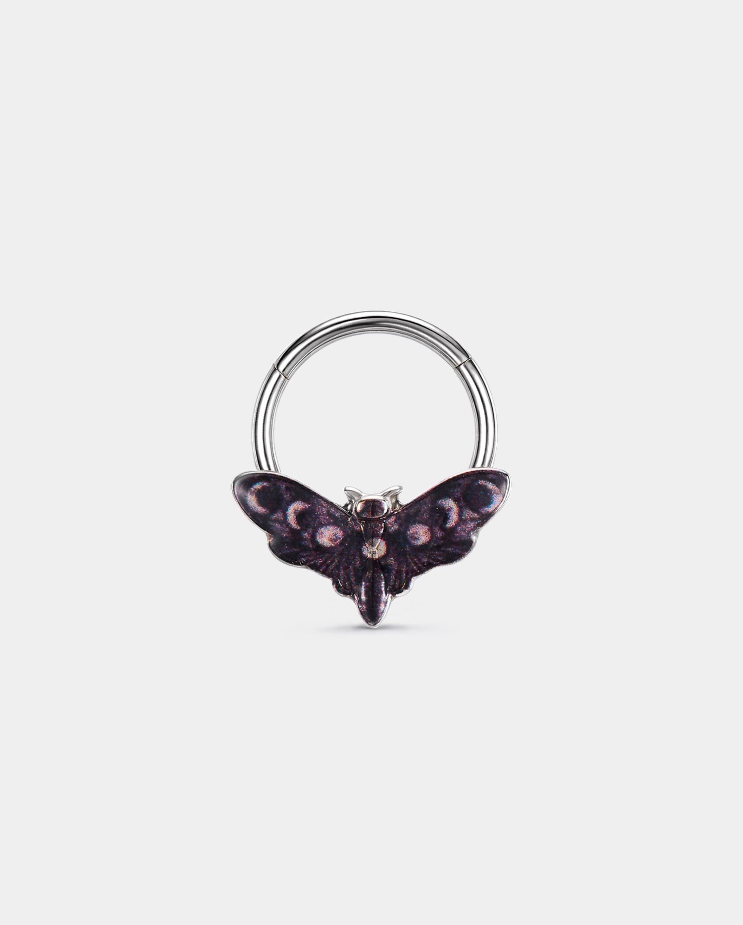 Moon Phase Moth septum ring