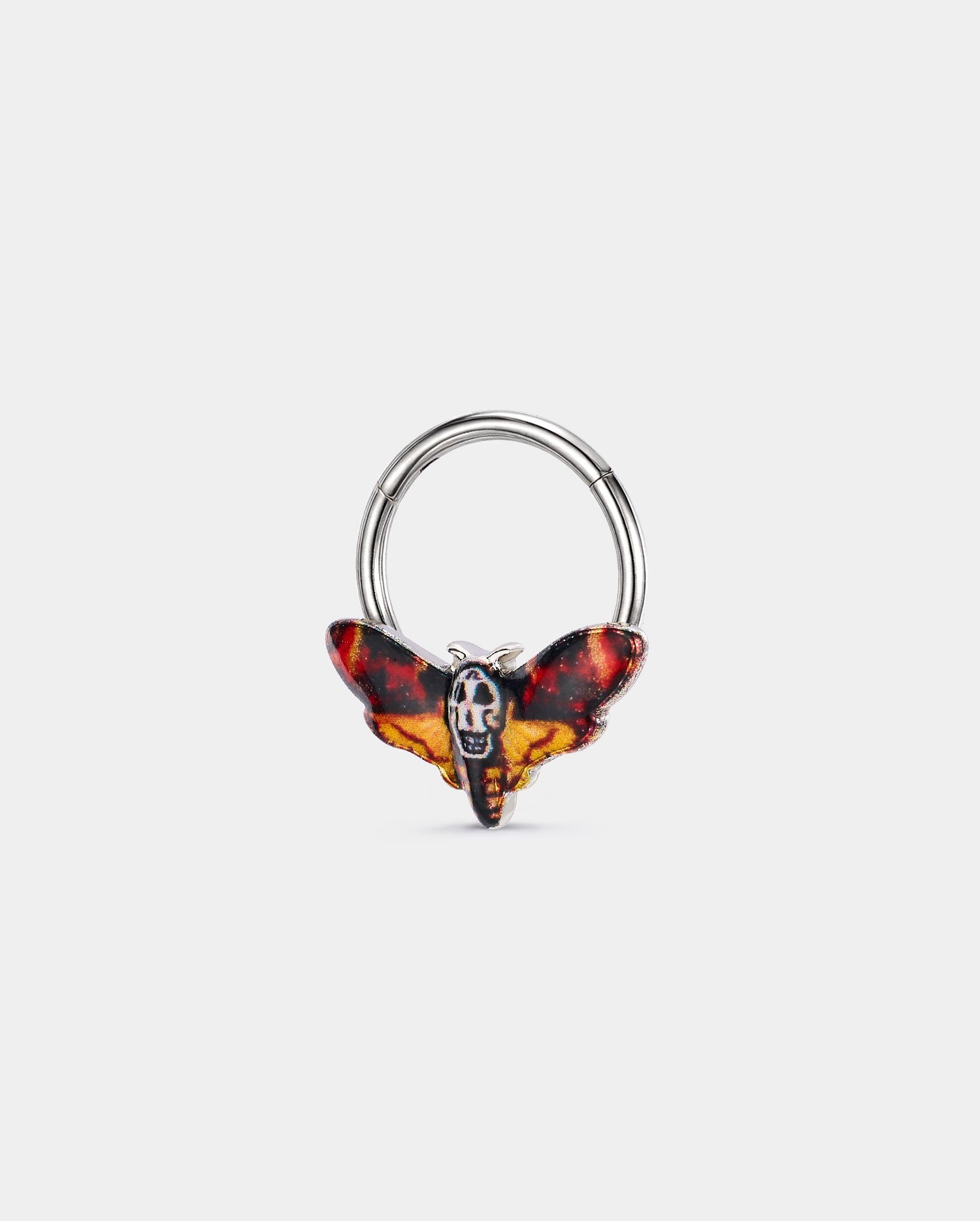 hinged Death’s-Head Moth septum ring 