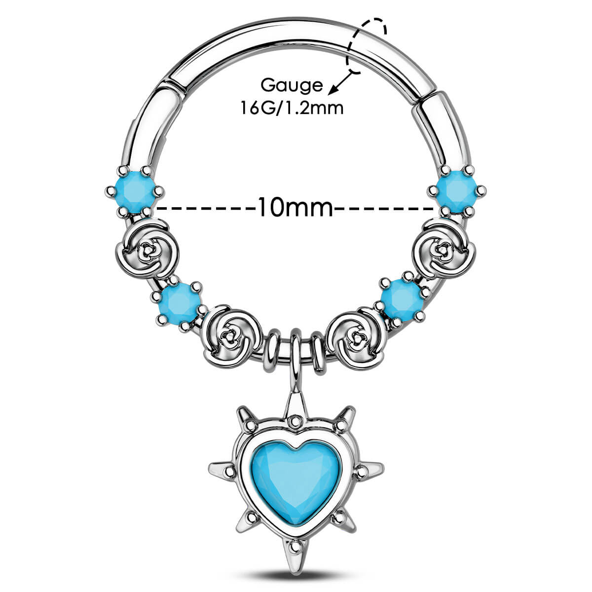 10mm heart septum ring