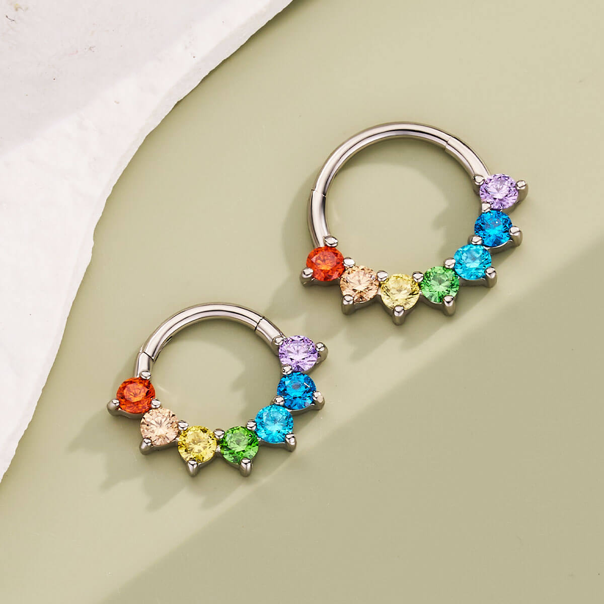 oufer colorful crystal septum ring