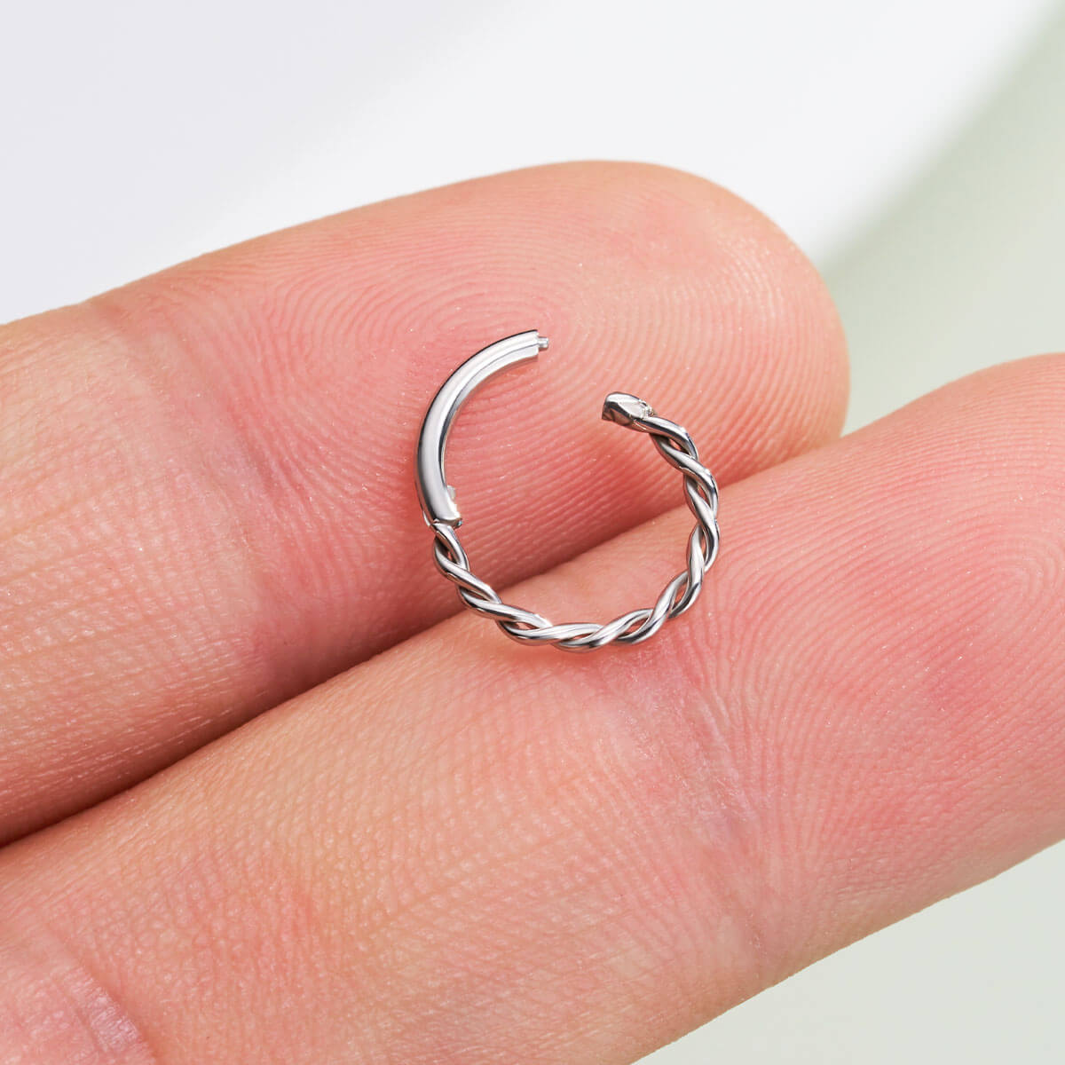 hinged segment braided septum ring