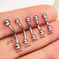 2PCS 14G 6-14mm Titanium Internally Threaded Belly Button Ring