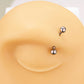 14G 2PCS Titanium Internally Threaded Curved Rook Eyebrow Rings