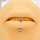 14G 2PCS Titanium Internally Threaded Curved Rook Eyebrow Rings