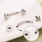 2PCS 16G Titanium Internally Threaded Spike Eyebrow Rook Rings