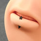 16G Titanium Star Top Eyebrow Rook Ring Vertical Labret Stud