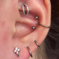 16G Titanium Internally Threaded Crystal CZ Windmill Ear Piercing Cartilage Stud Collection