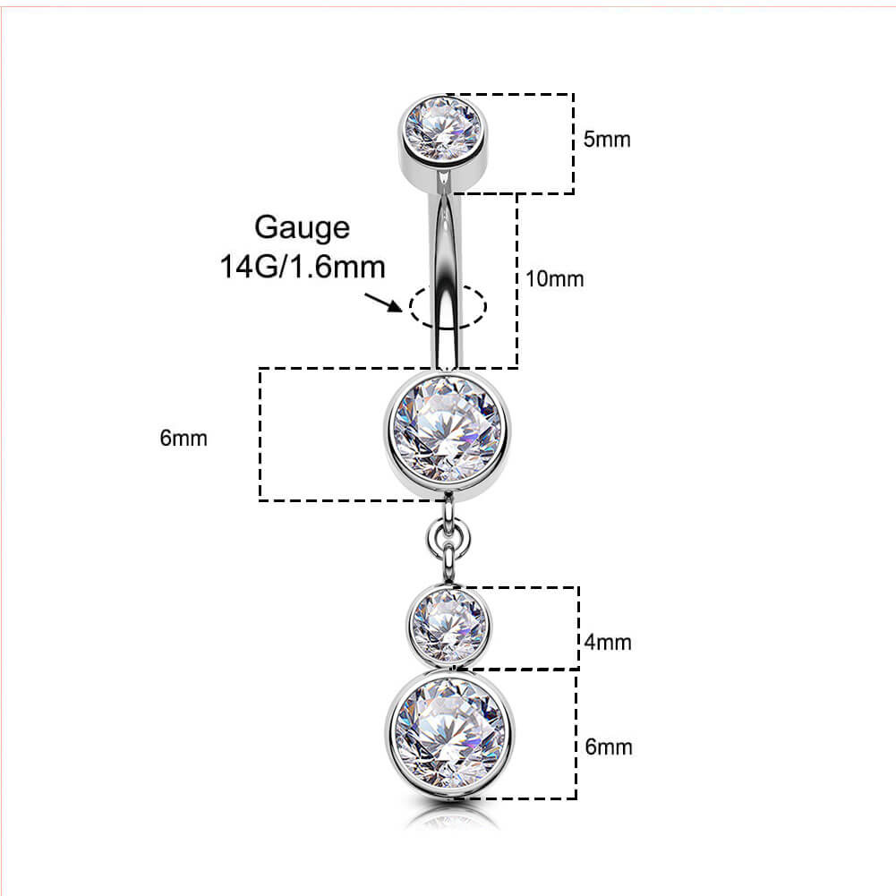 14g titanium dangle belly button rings