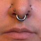 16G Paula's Design Silver Aura Titanium False Stretched Thick Septum Ring