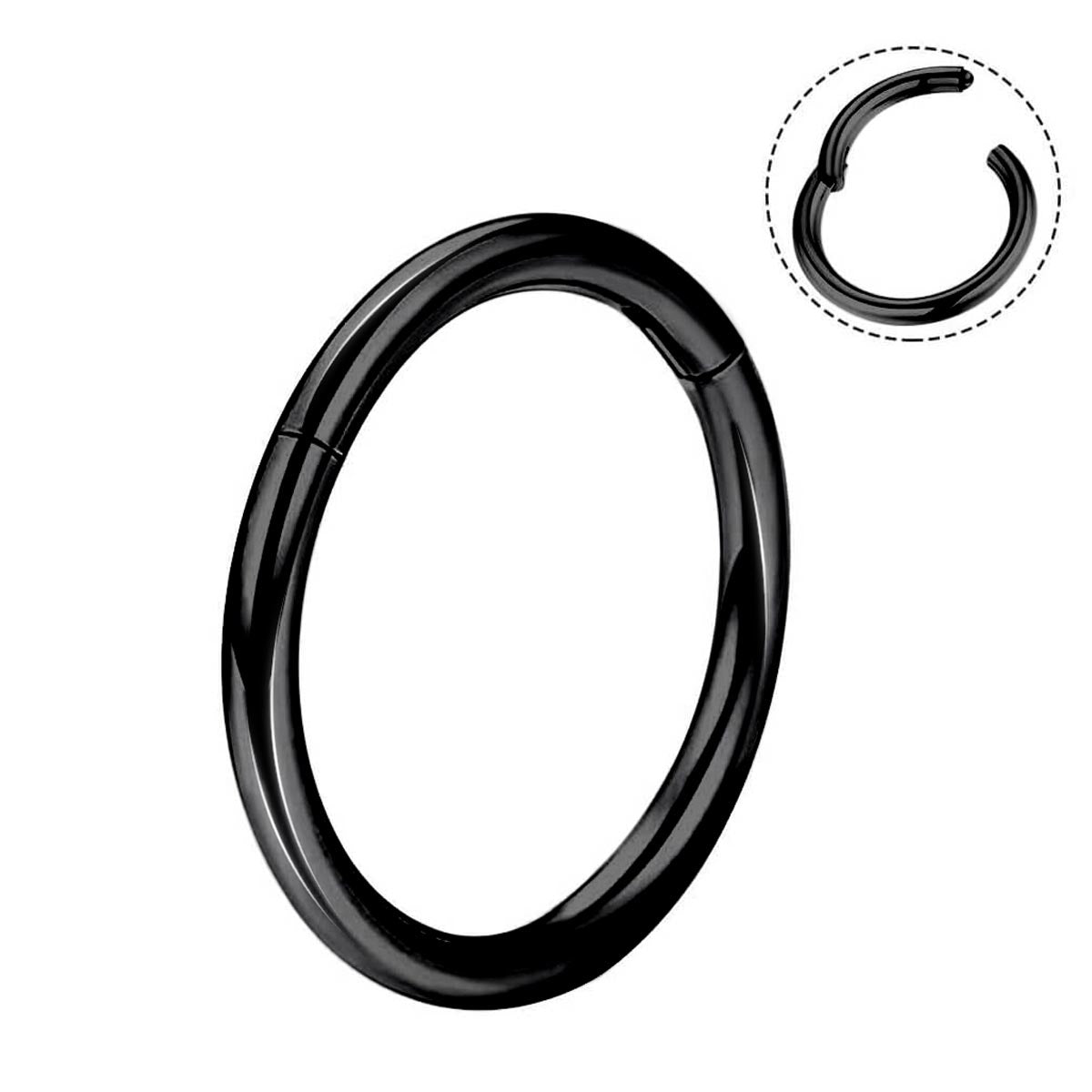 20G Titanium Hinged Segment Nose Hoop Ring Helix Earrings