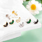 16G Leaf Style Threadless/Push Pin Flat Back Cartilage Stud Earring