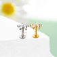 silver and gold flower tragus stud 