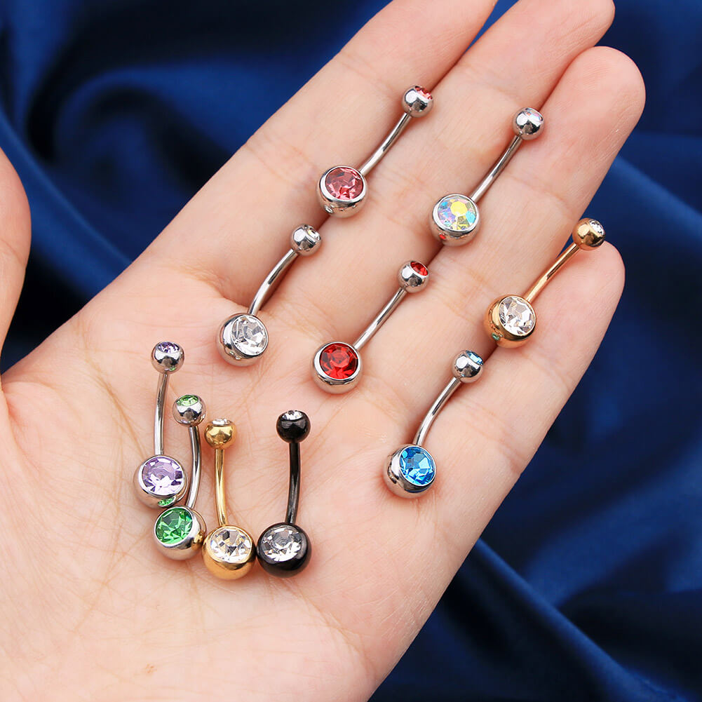 colorful belly rings