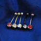 14G 10pcs 8-16mm Multi-Color CZ Belly Rings Set