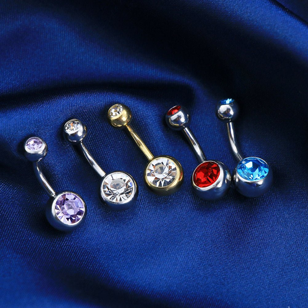 14G 10pcs 8-16mm Multi-Color CZ Belly Rings Set