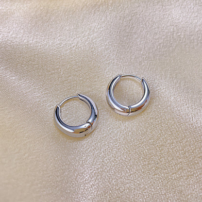 Oufer Stainless Steel Simple Elegant Hoop Earring For Girlfriend/Women/Daily/Party as Gift