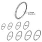 20G Titanium Nose Ring Hinged Segment CZ Hoop Ring