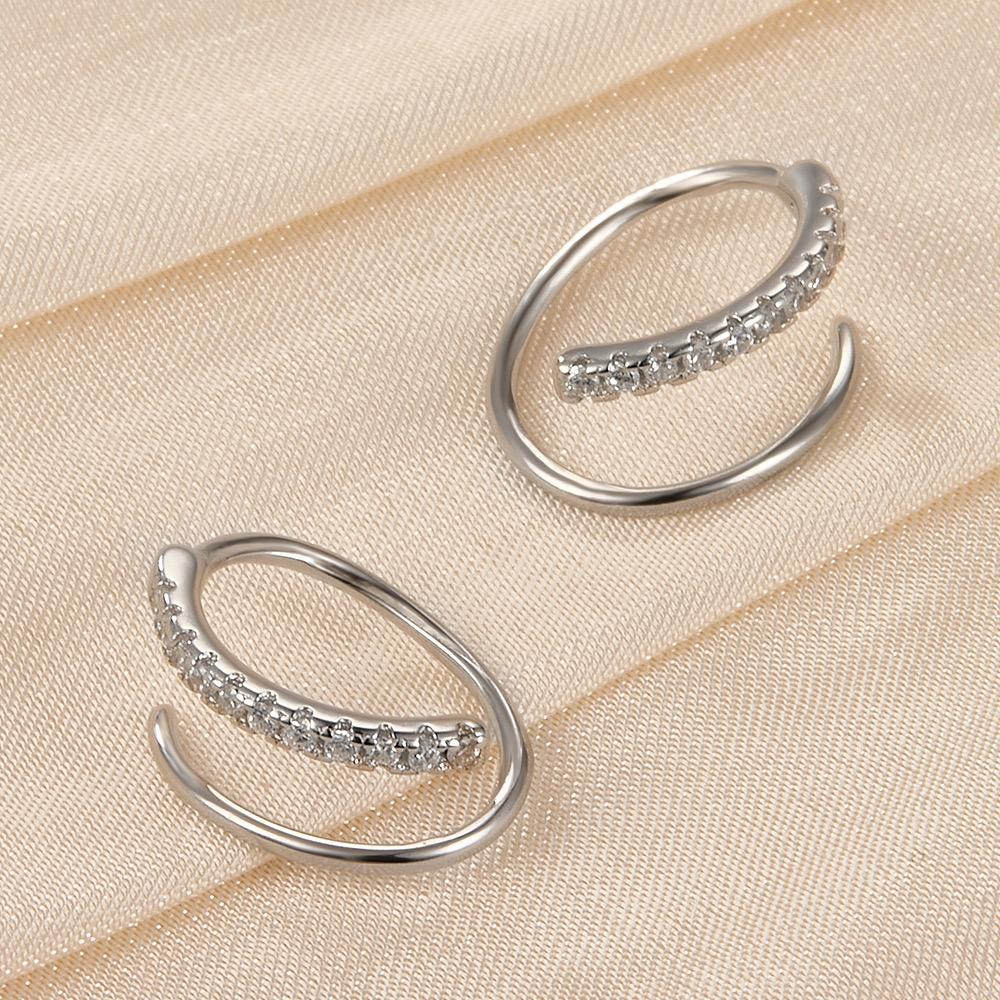 CZ spiral earring hoop