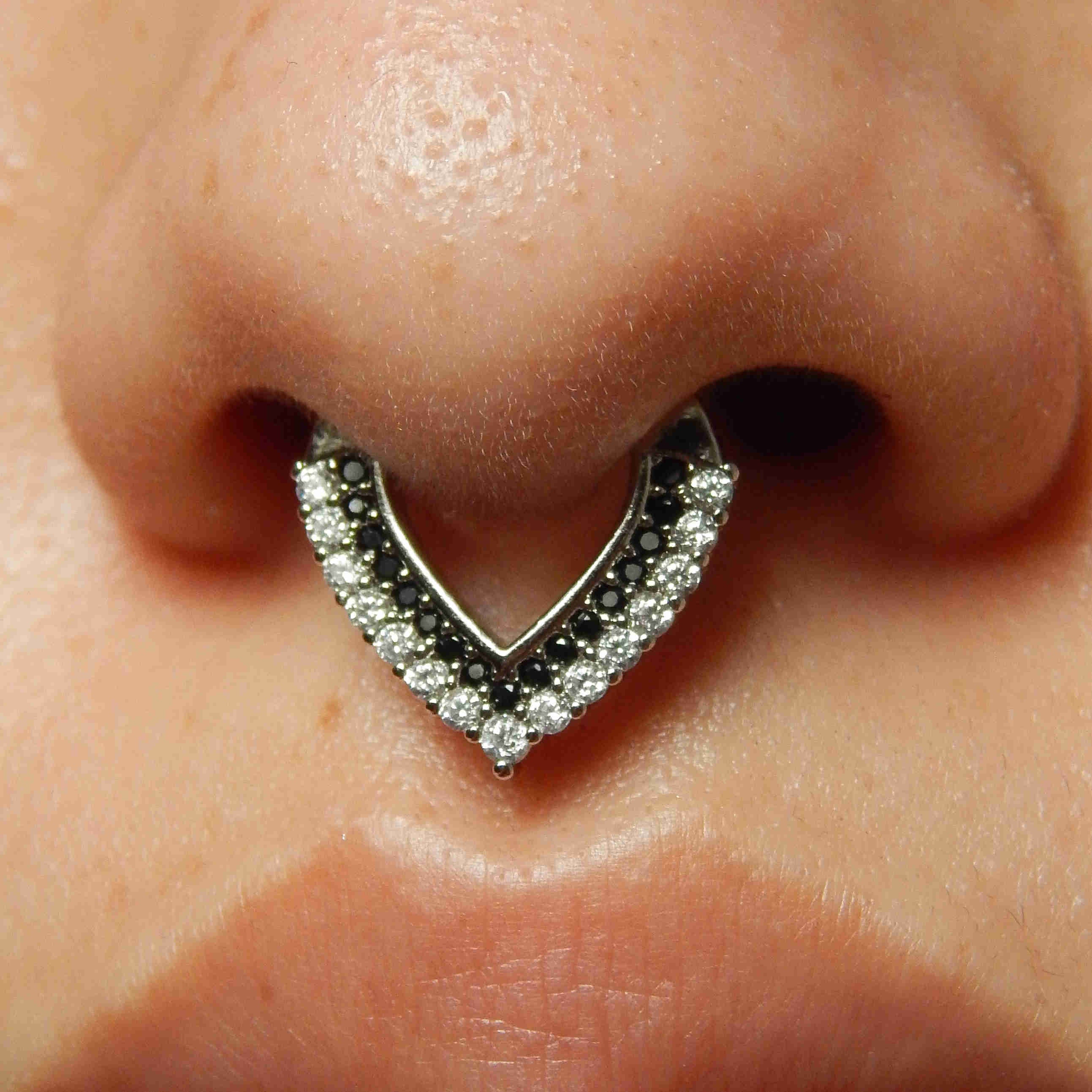 CZ Triangle Septum Ring Daith Jewelry