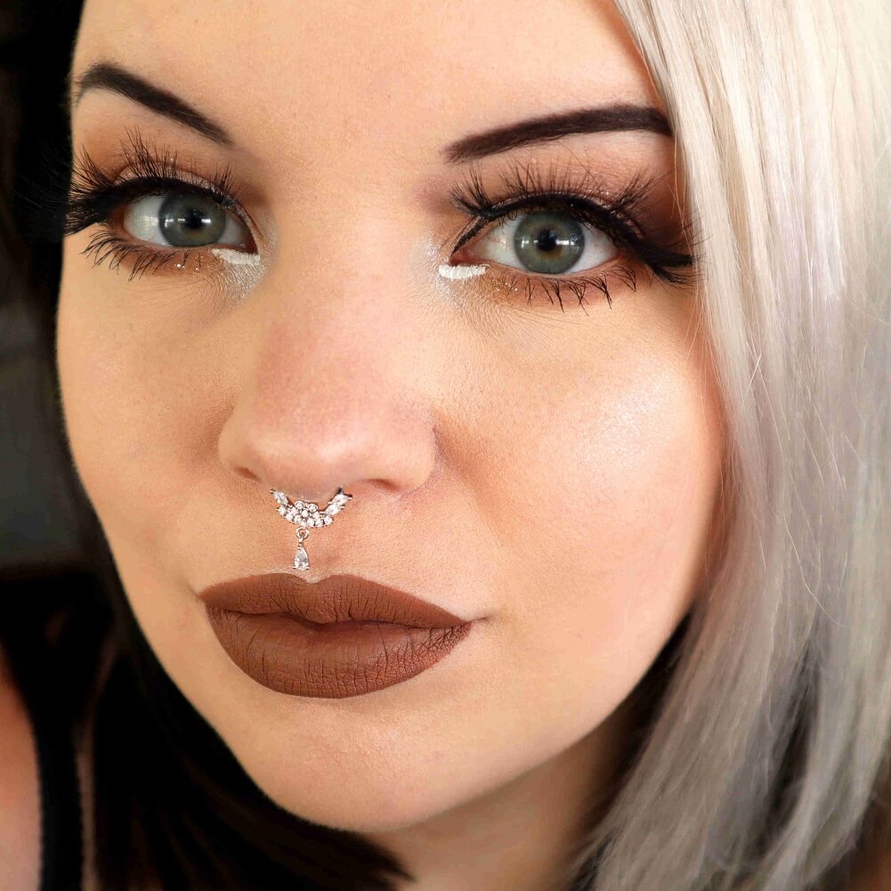 CZ Luxurious Dangle Segment Septum Ring