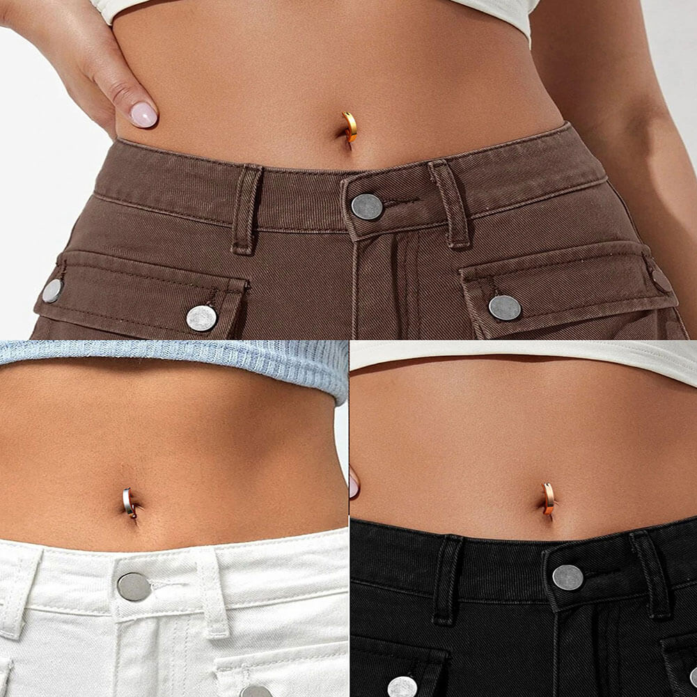belly button hoop piercing