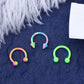 6pcs 16G Spike and Ball Circular Barbell Septum Ring Pack