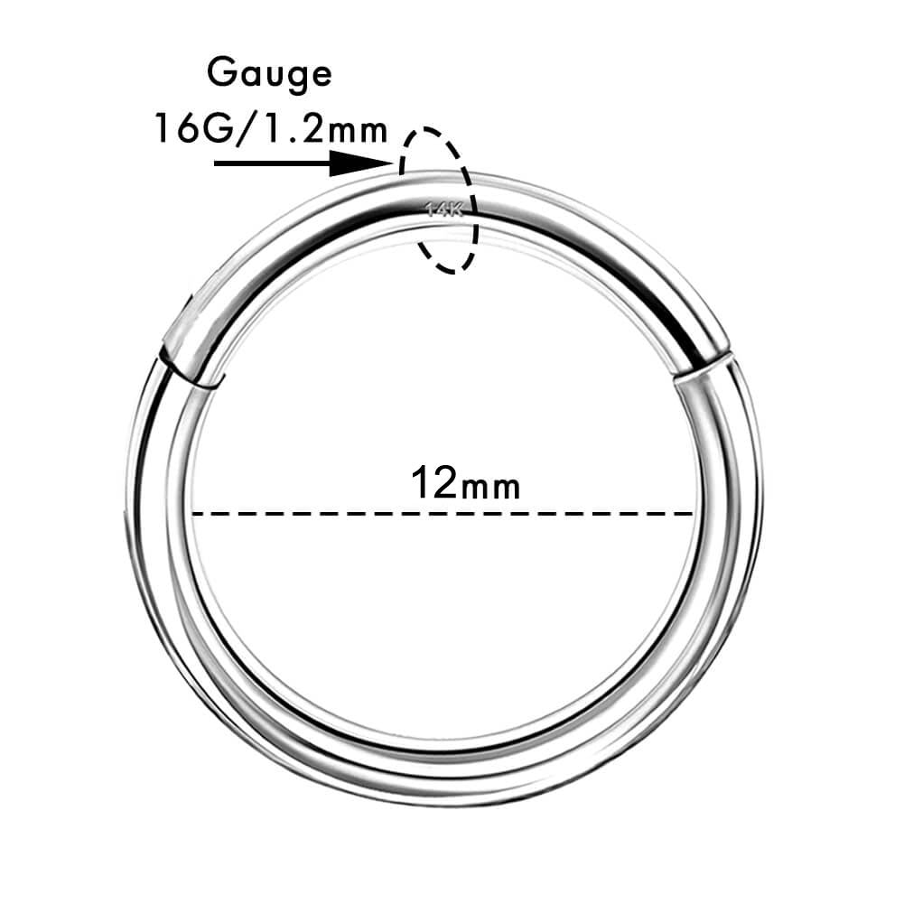 12mm white gold cartilage hoop