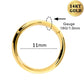 14K Gold 18G Nose Hoop Ring