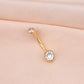 double round 14k gold belly rings