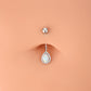 white gold belly button rings - OUFER BODY JEWELRY