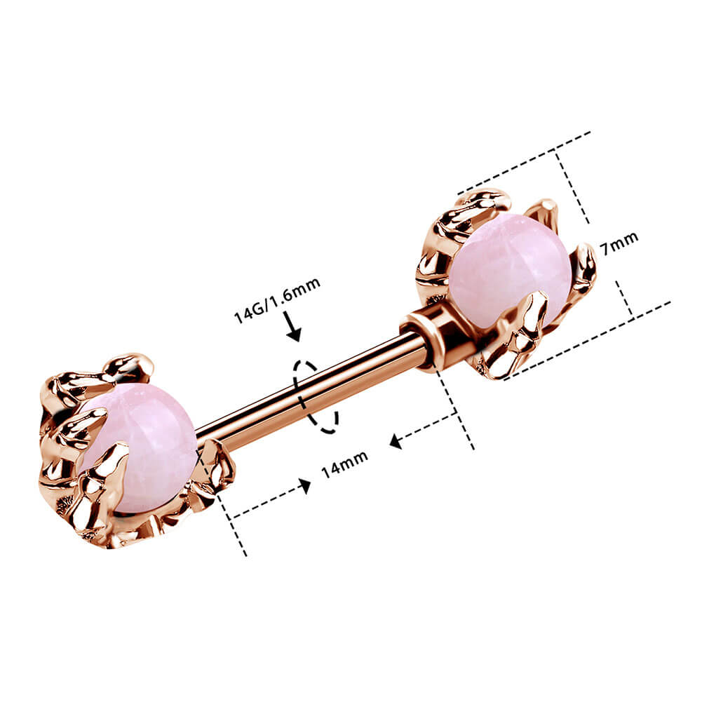 2Pcs Dragon Claws Gemstone Nipple Rings Pack