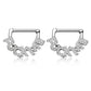 14G 2PCS Clear CZ Letter Nipple Rings Nipple Clickers Ring