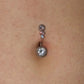 14G Four Round CZ Top and Bottom Cute Belly Button Rings