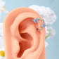 blue butterfly S-shaped helix earring 