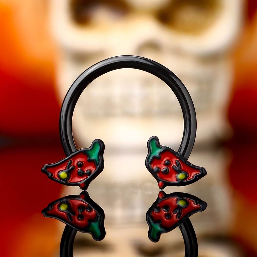 Red Ghost Pepper Horseshoe Septum Ring
