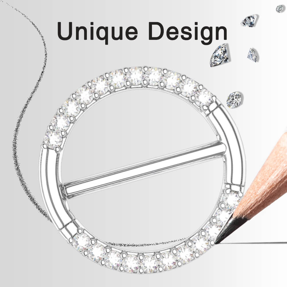 14G Circular CZ Clicker Nipple Shield Jewelry