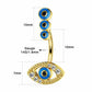 14G Triple Blue Evil Eyes Belly Button Ring