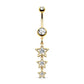 gold star cute dangle belly button rings