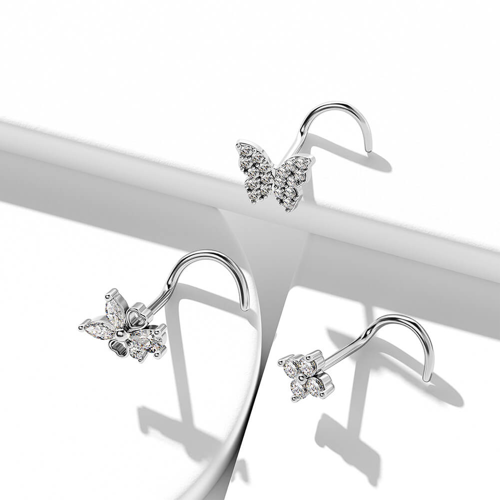 butterfly nose stud oufer body jewelry