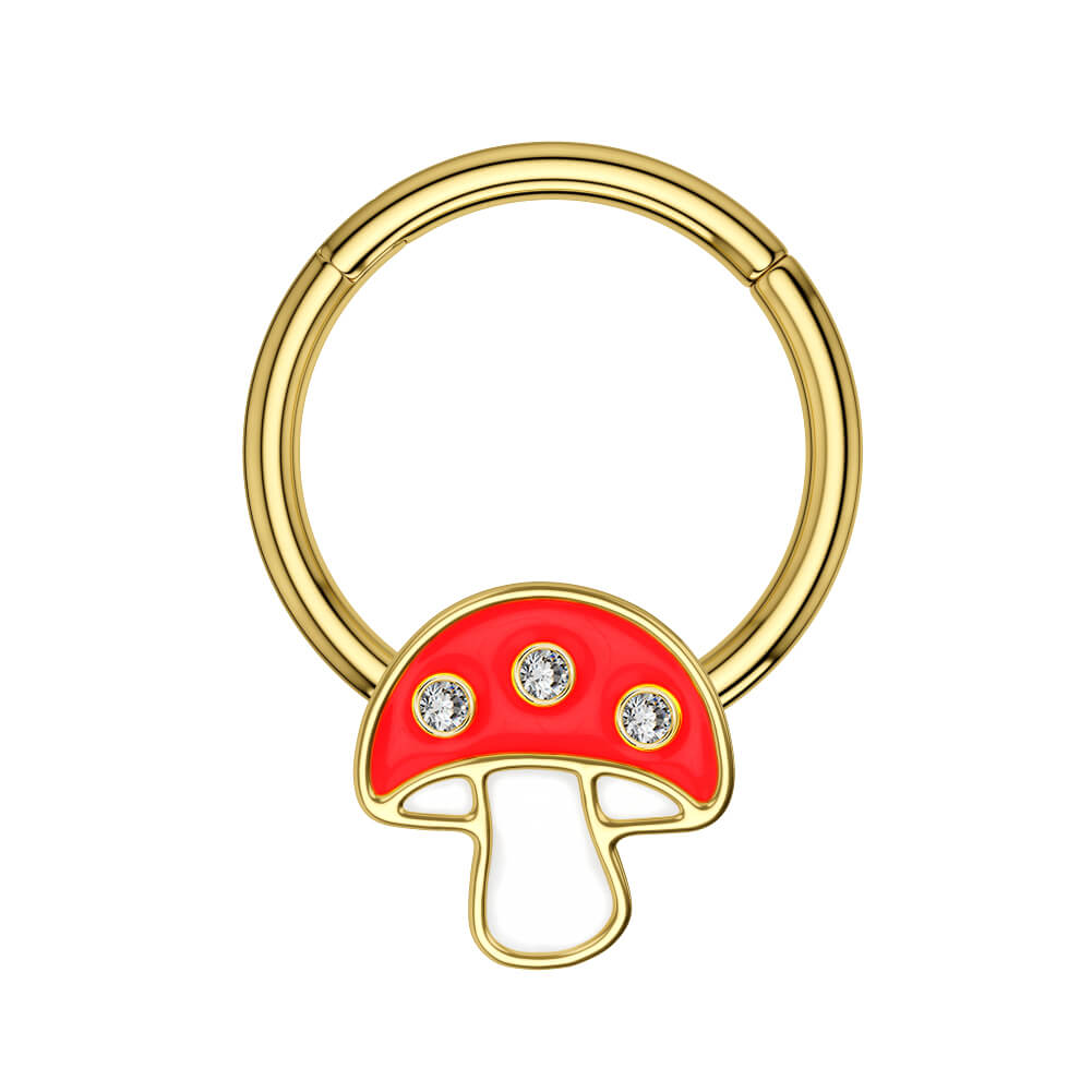 gold mushroom septum ring 