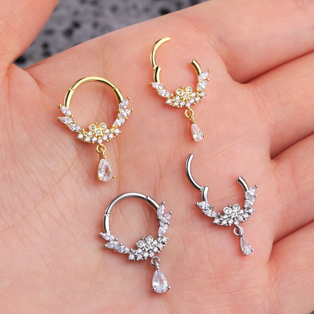 CZ dangle septum ring