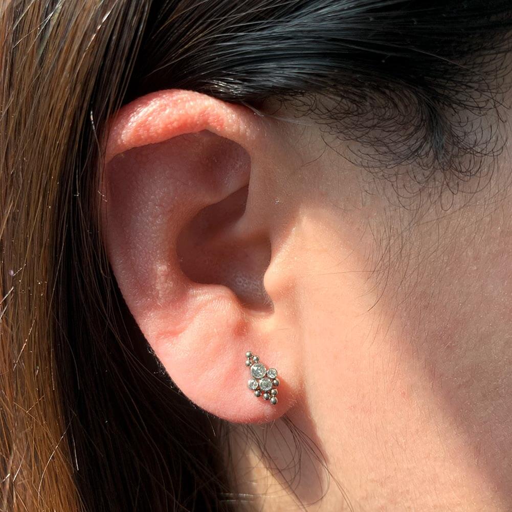 Elegant Internally Threaded Titanium Helix Stud
