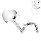 20G Titanium Heart Threadless Push Pin Nostril Screw Nose Stud